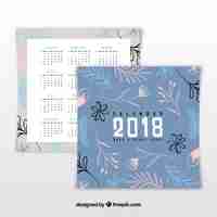 Vector gratuito plantilla de calendario de 2018