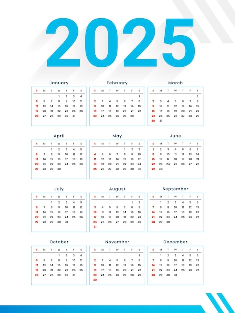 plantilla de calendario de año nuevo de 2025 imprimible evento o tarea de programación