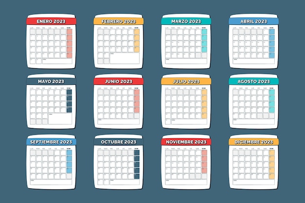 Vector gratuito plantilla de calendario anual dibujada a mano