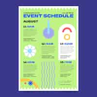 Vector gratuito plantilla de calendario de eventos de diseño plano