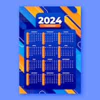 Vector gratuito plantilla de calendario para el gradiente 2024