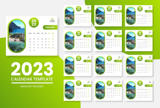 Vector gratuito plantilla de calendario limpio de año nuevo 2023