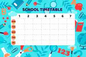 Vector gratuito plantilla de calendario de regreso a la escuela de diseño plano