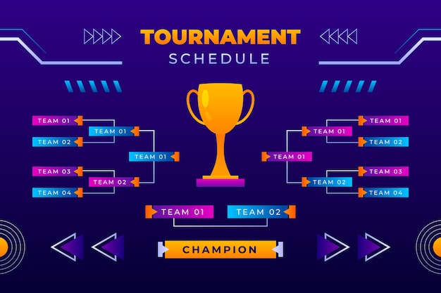 Plantilla de calendario de torneo degradado