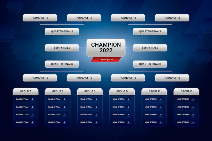 Vector gratuito plantilla de calendario de torneo degradado