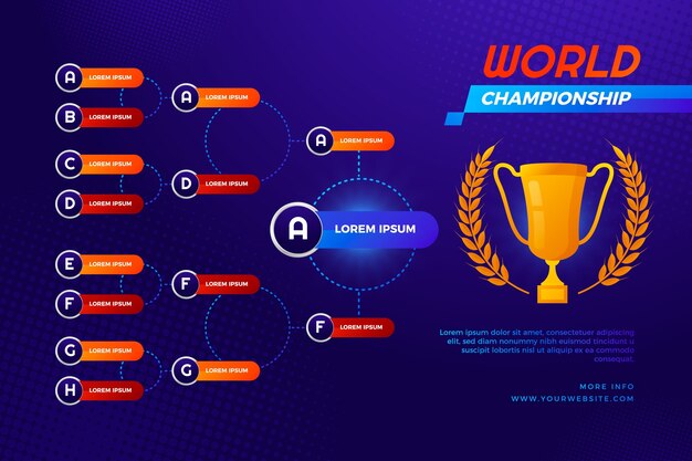 Plantilla de calendario de torneo degradado