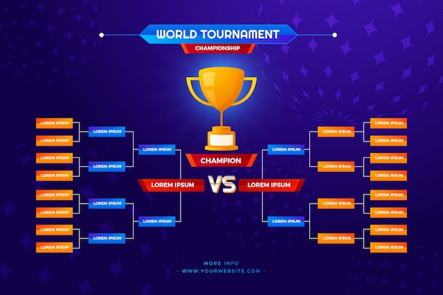 Plantilla de calendario de torneo degradado