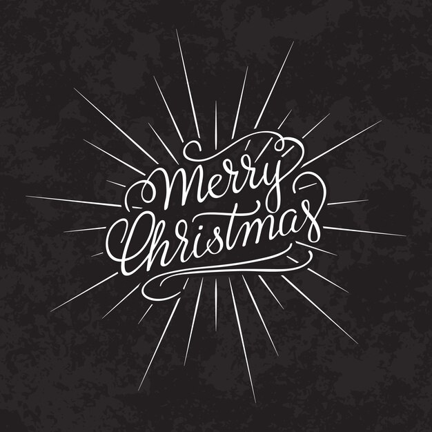 Plantilla caligráfica de la tarjeta del diseño de letras del texto de la Feliz Navidad.