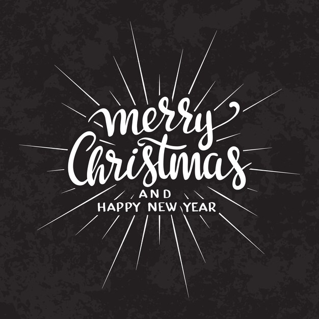 Plantilla caligráfica de la tarjeta del diseño de letras del texto de la Feliz Navidad.
