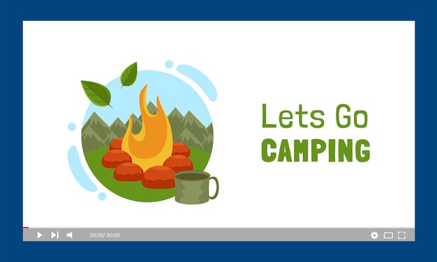 Vector gratuito plantilla de camping de diseño plano