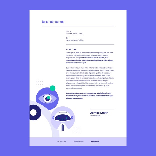 Plantilla de carta de inteligencia artificial