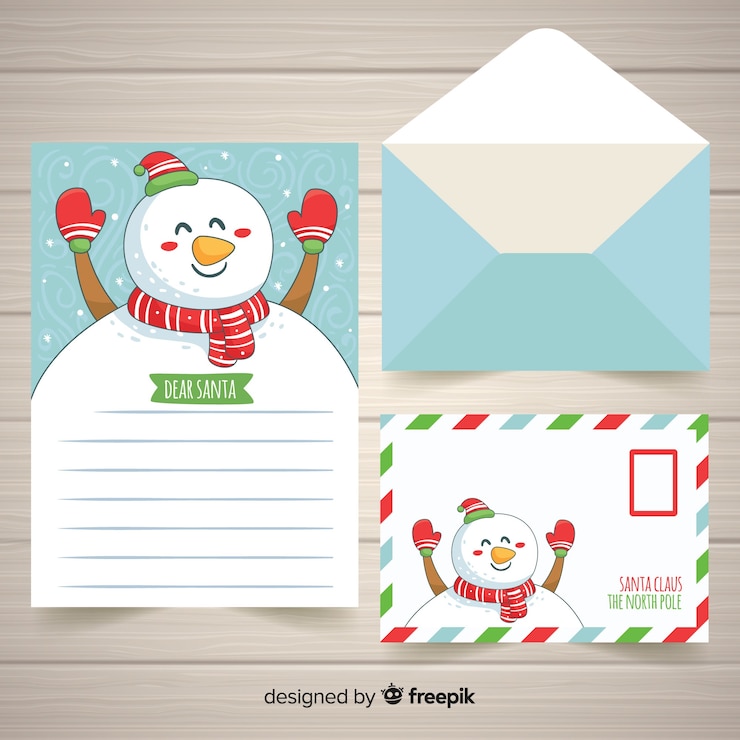Vector gratuito plantilla de carta navideña