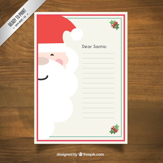 Plantilla de carta a santa claus
