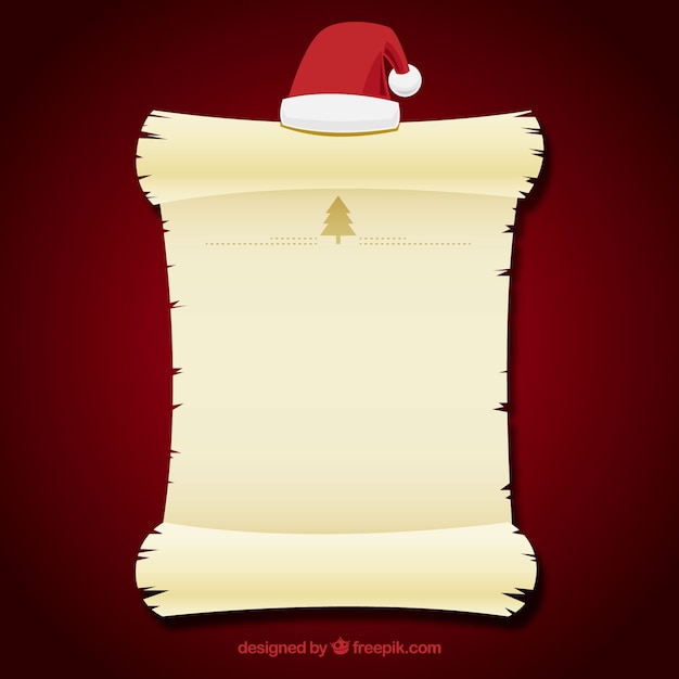 Vector gratuito plantilla de carta con sombrero de papá noel