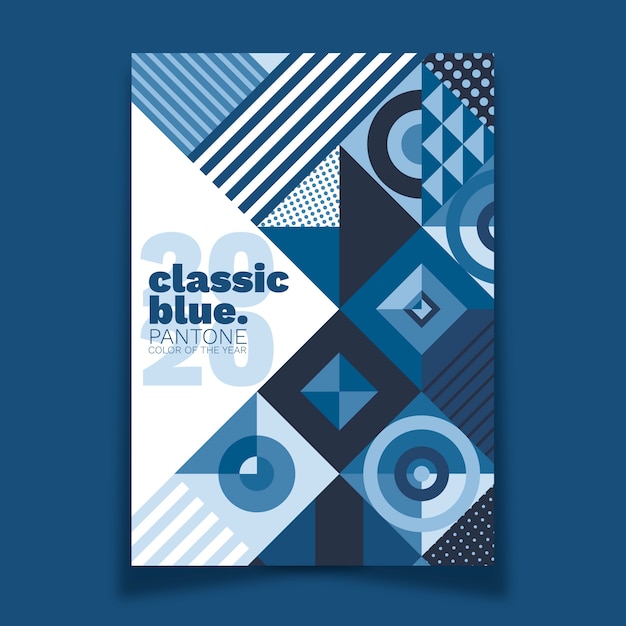Vector gratuito plantilla de cartel azul clásico abstracto