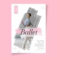 Vector gratuito plantilla de cartel de baile de ballet