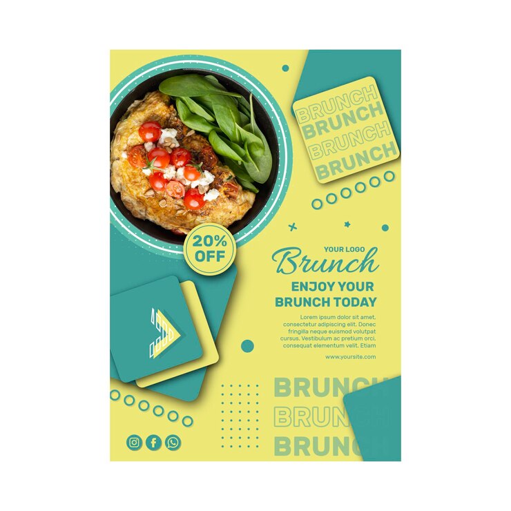 Vector gratuito plantilla de cartel de brunch
