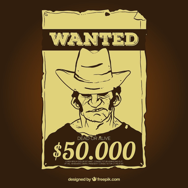 Vector gratuito plantilla de cartel de se busca vintage con recompensa
