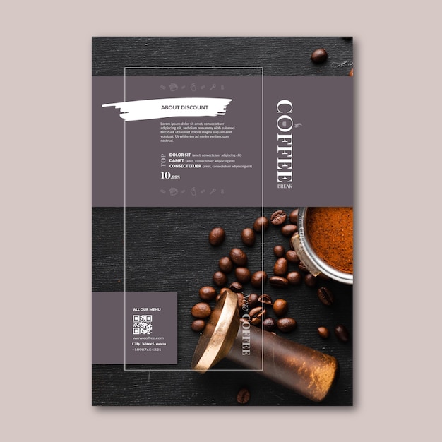 Vector gratuito plantilla de cartel de café