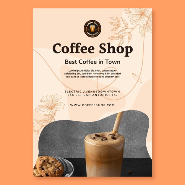 Plantilla de cartel de café