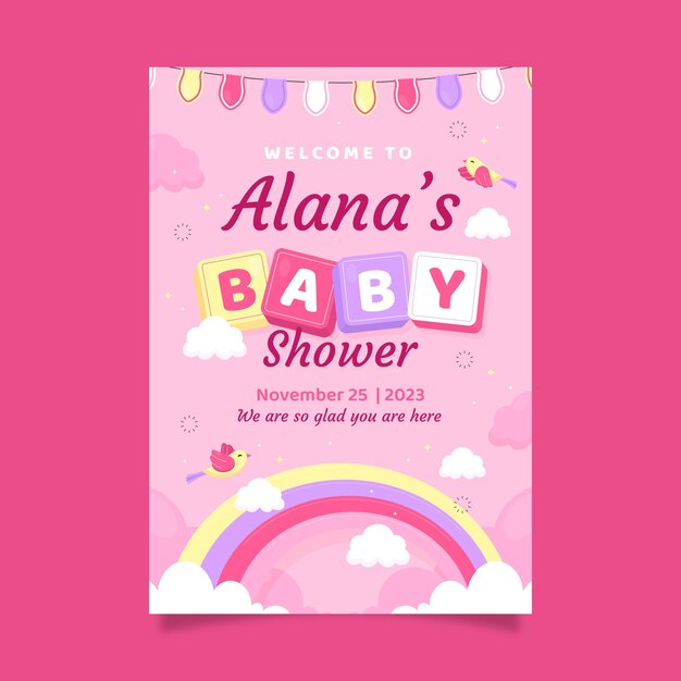 Plantilla de cartel de celebración de baby shower