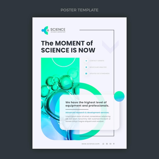 Plantilla de cartel de ciencia de diseño plano