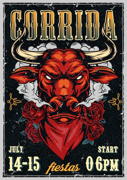 Vector gratuito plantilla de cartel colorido corrida vintage