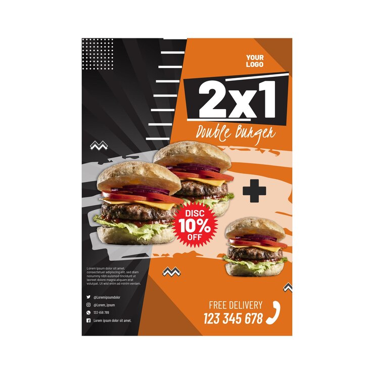 Vector gratuito plantilla de cartel de comida americana