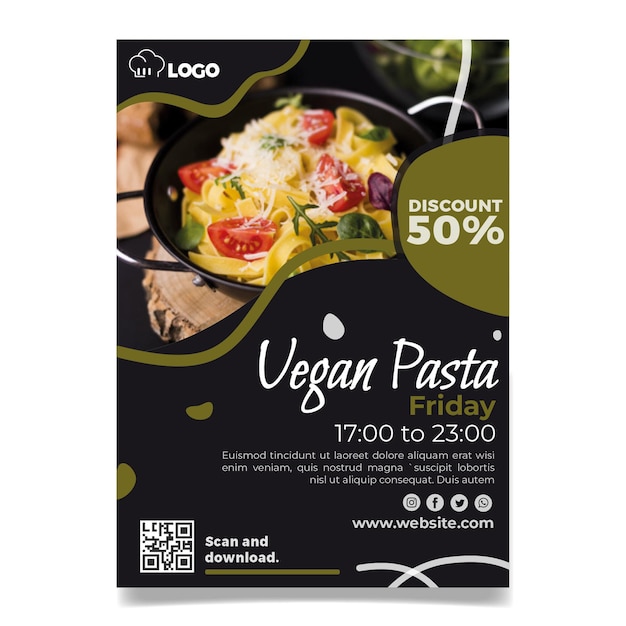 Vector gratuito plantilla de cartel de comida italiana