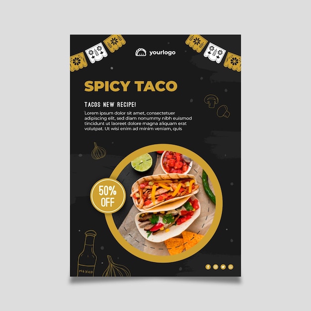 Plantilla de cartel de comida mexicana
