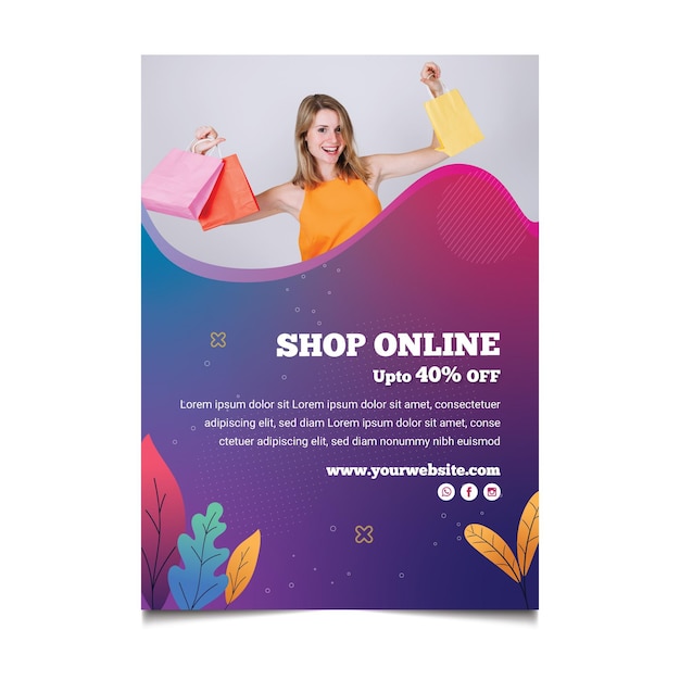Plantilla de cartel de compras online