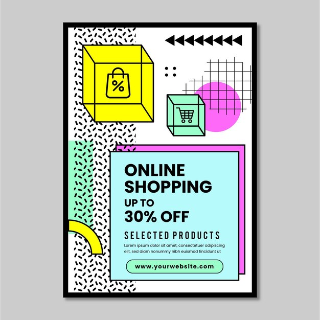 Plantilla de cartel de compras online