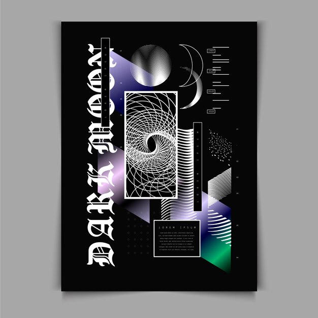 Plantilla de cartel de diseño plano y2k