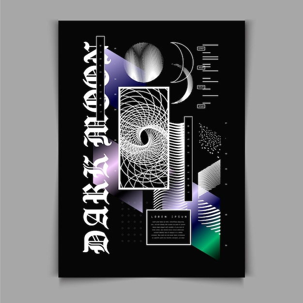 Plantilla de cartel de diseño plano y2k