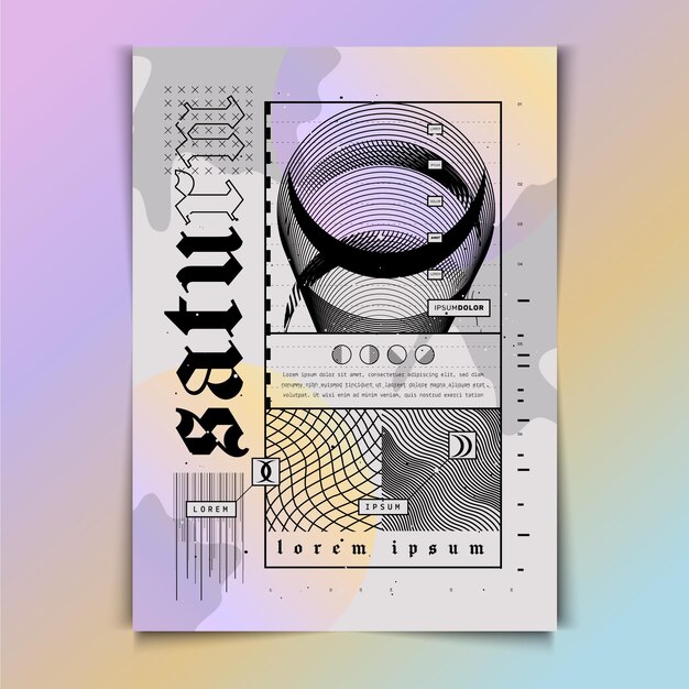 Plantilla de cartel de diseño plano y2k