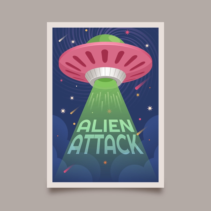 Vector gratuito plantilla de cartel espacial retro dibujado a mano