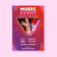 Vector gratuito plantilla de cartel de evento de música de grabación de mujer