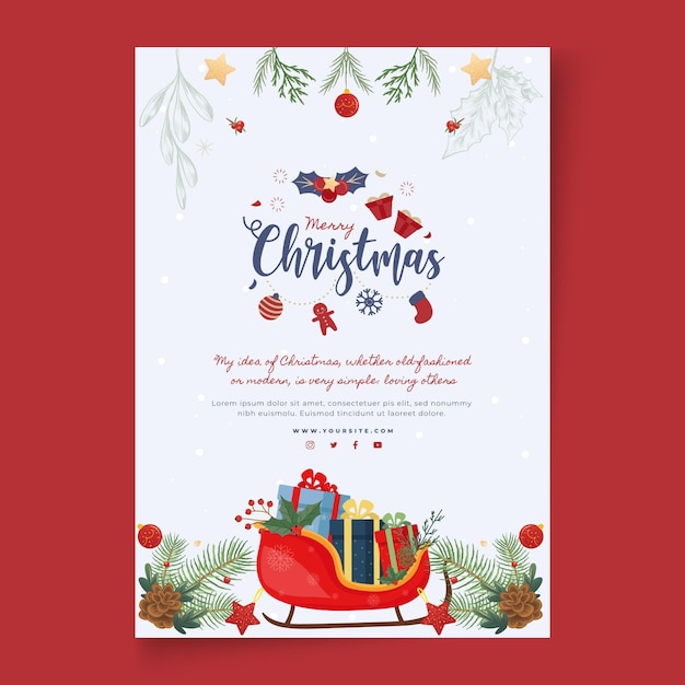 Plantilla de cartel de feliz navidad y felices fiestas