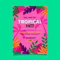 Vector gratuito plantilla de cartel de fiesta tropical