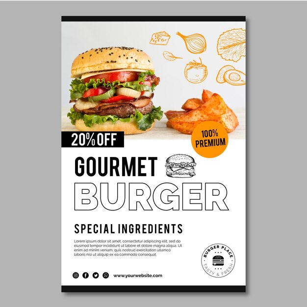 Plantilla de cartel de hamburguesa