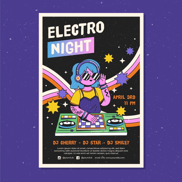Vector gratuito plantilla de cartel de música