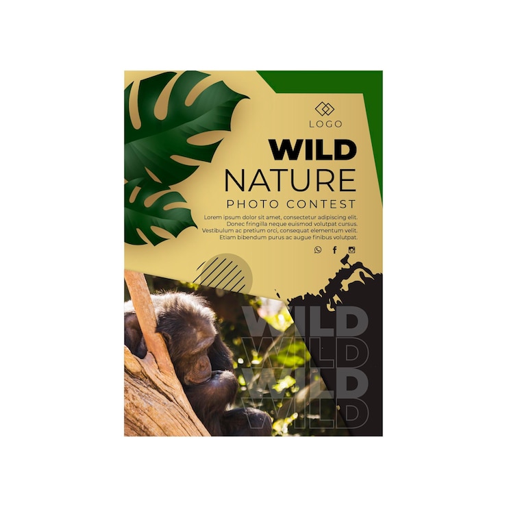 Vector gratuito plantilla de cartel de naturaleza salvaje