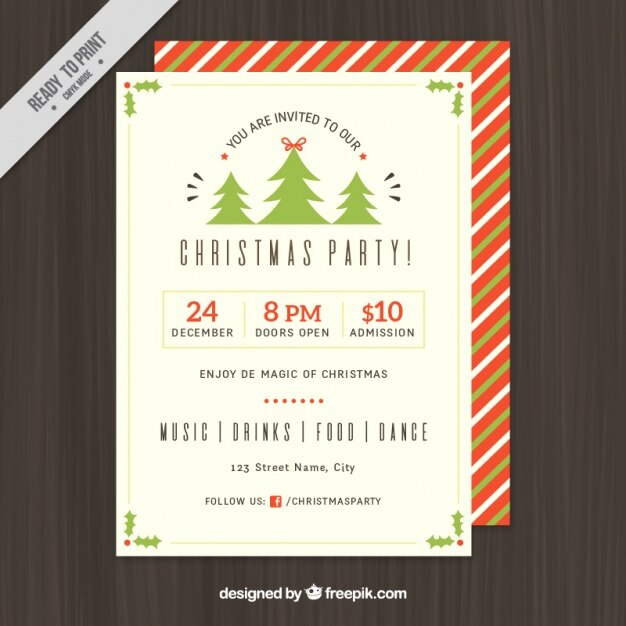 Plantilla de cartel para navidad en diseño plano