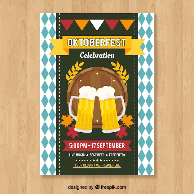 Vector gratuito plantilla de cartel de oktoberfest