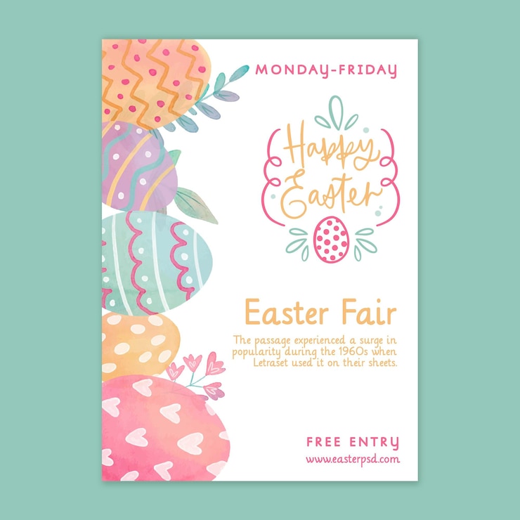 Vector gratuito plantilla de cartel de pascua vertical