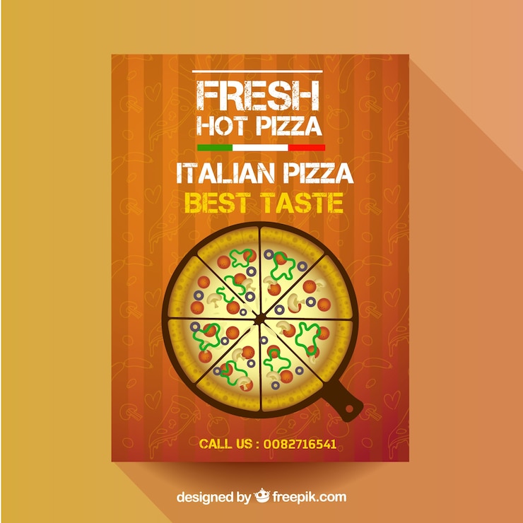 Vector gratuito plantilla de cartel de pizza