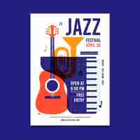 Vector gratuito plantilla de cartel plano del día internacional del jazz