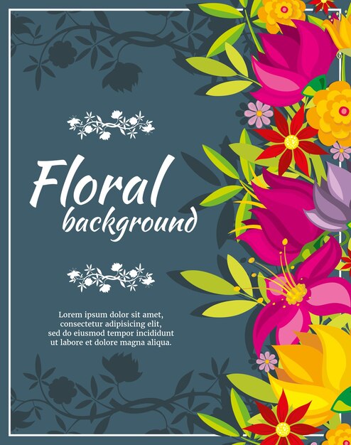Plantilla de cartel de primavera abstracta con flores