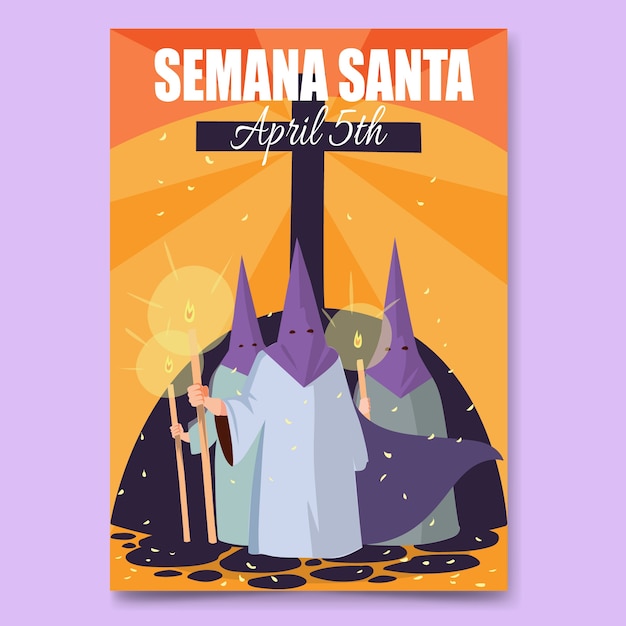 Vector gratuito plantilla de cartel de semana santa