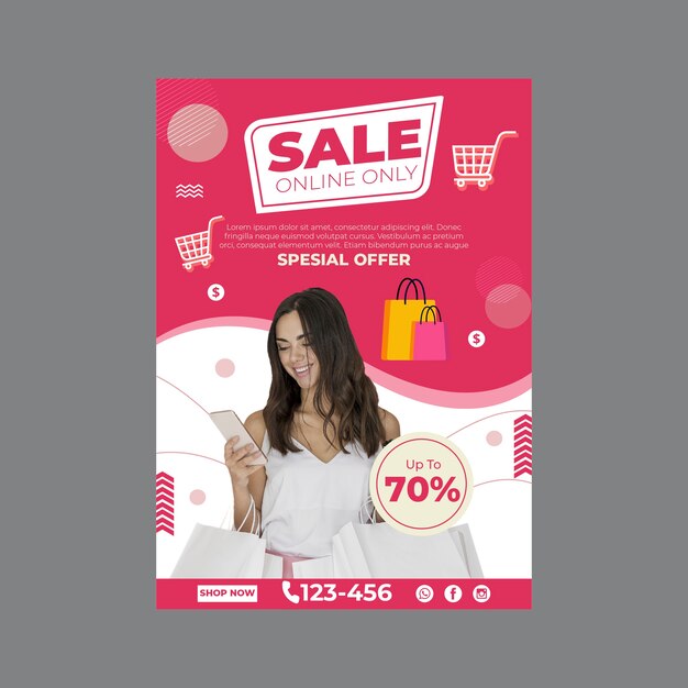 Plantilla de cartel vertical para compras online